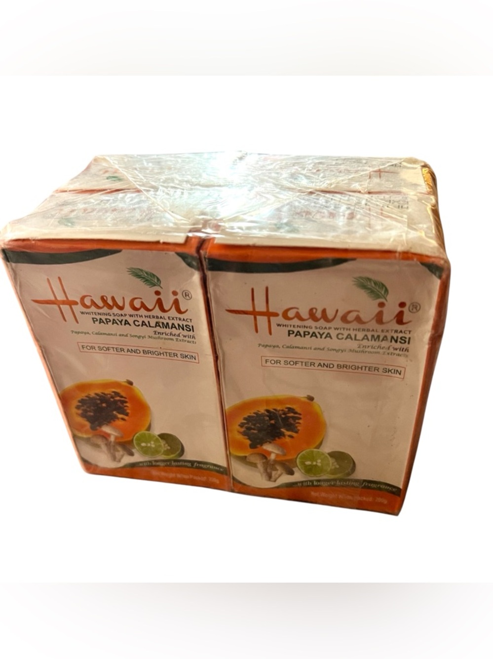 Hawaii Papaya Calamansi Whitening Soap For All Skin Types 200 g (Pack of 4)